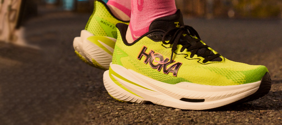 Max-cushion athletic shoes for hiking and running, with a soft, comfortable feel.
